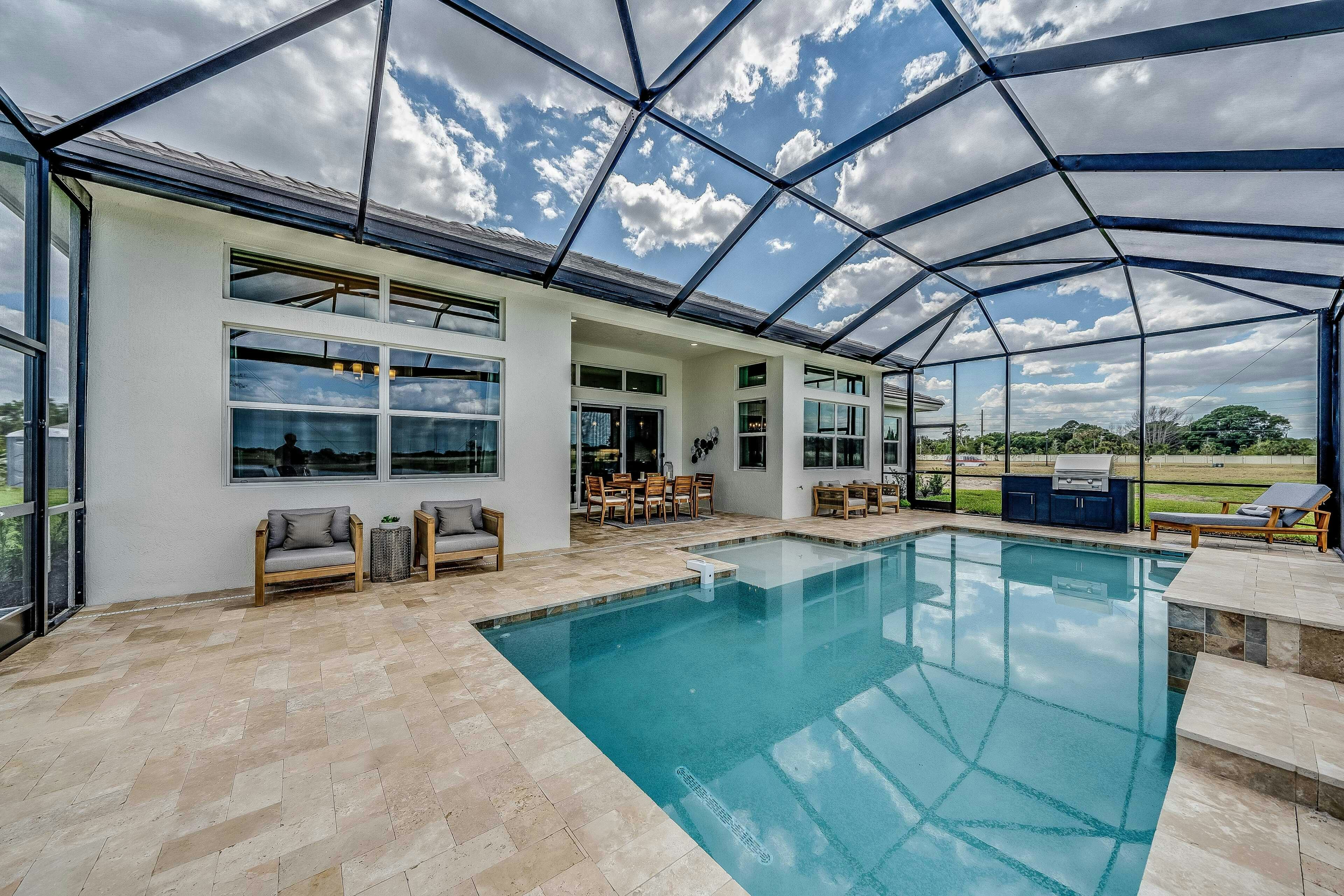 Screened Pool to Rear Elevation | Redmond