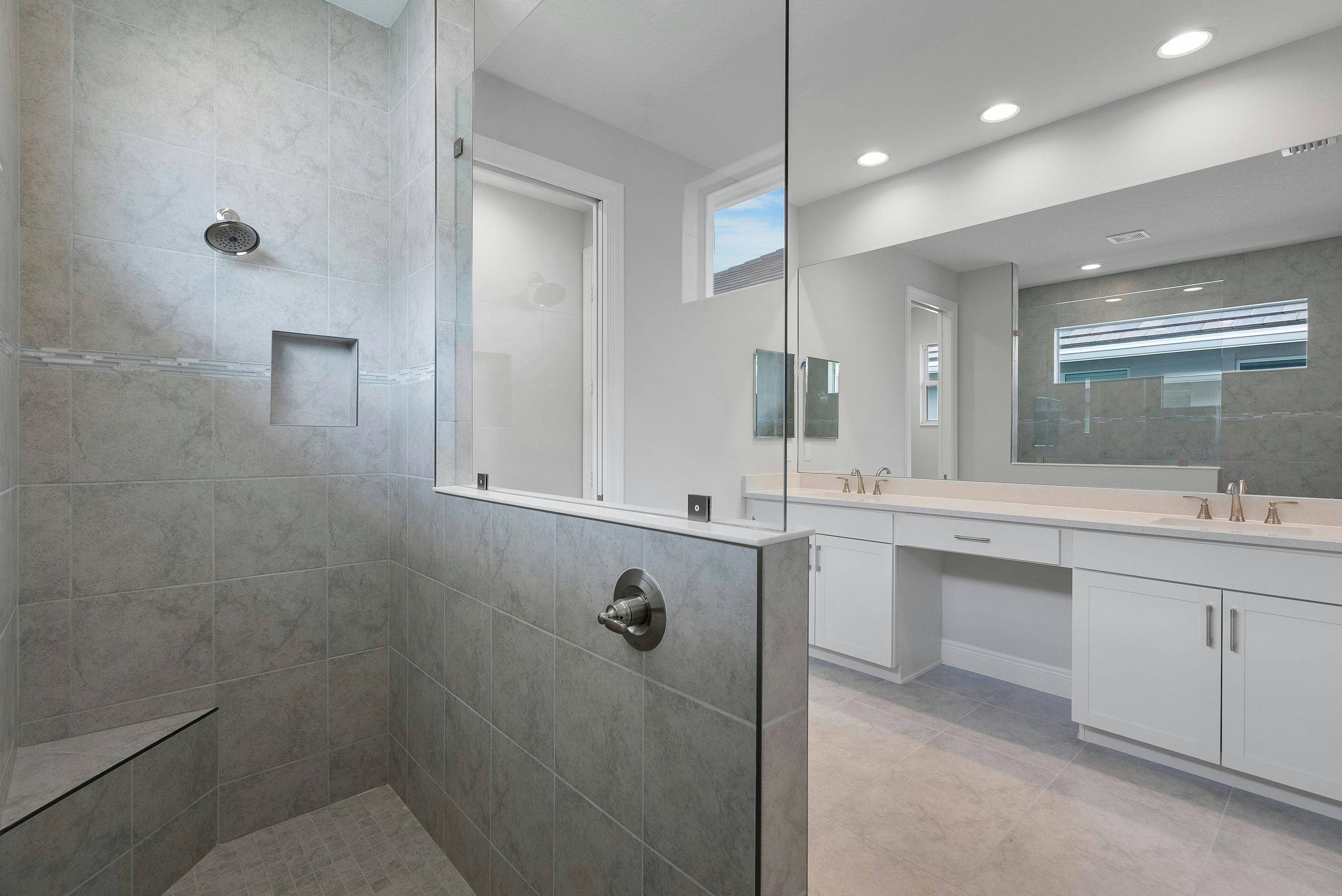Master Bath Walk-in Shower & Dual Vanity | 12398 SW Sunrise Lake Terrace