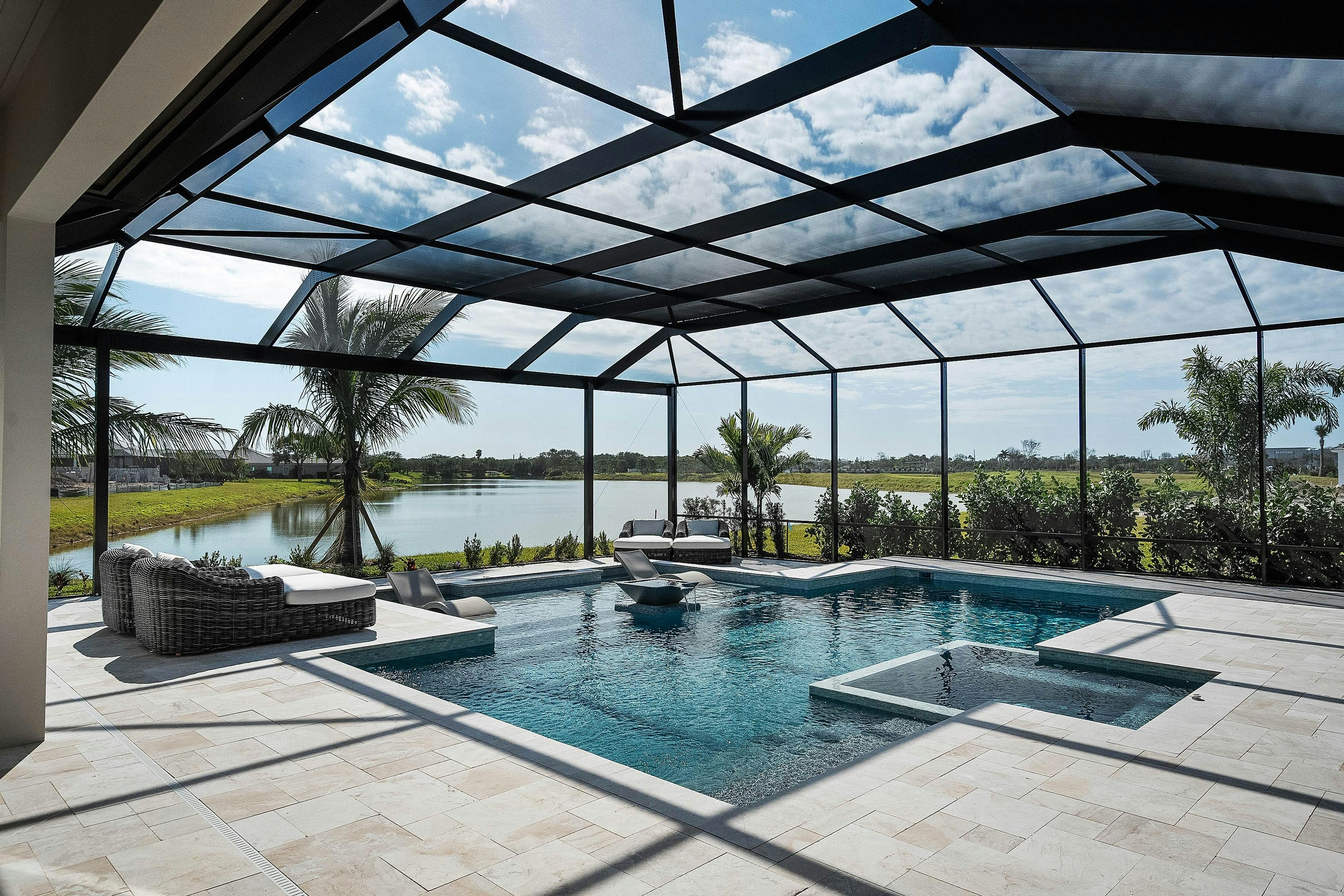 Pool Spa Area to Lakeview | Riviera Model