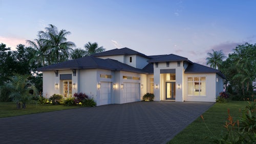 Florida Coastal Elevation Dusk | Caspian Florida Coastal Elevation Dusk | Caspian