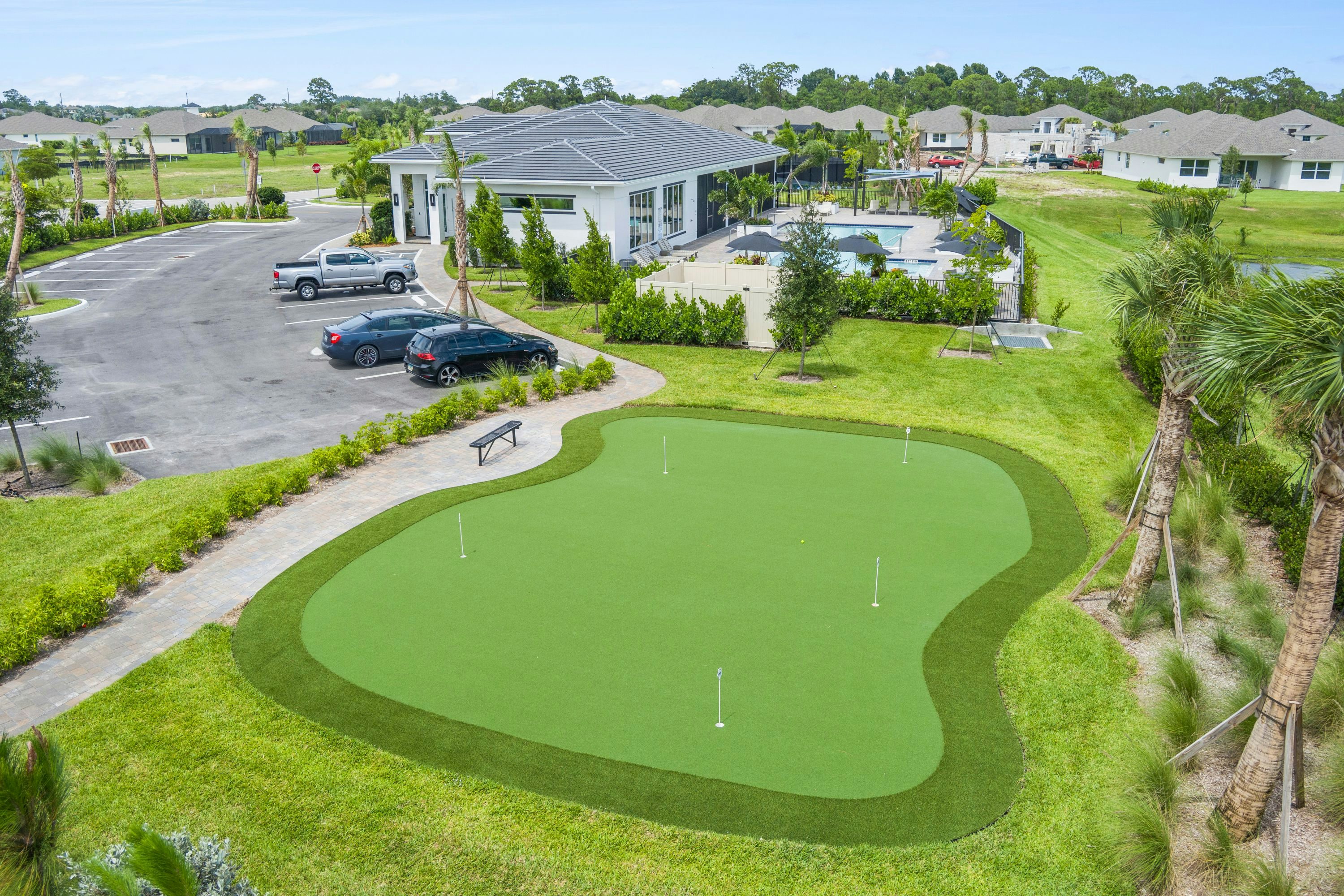 Aerial Putting Green | High Pointe Clubhouse