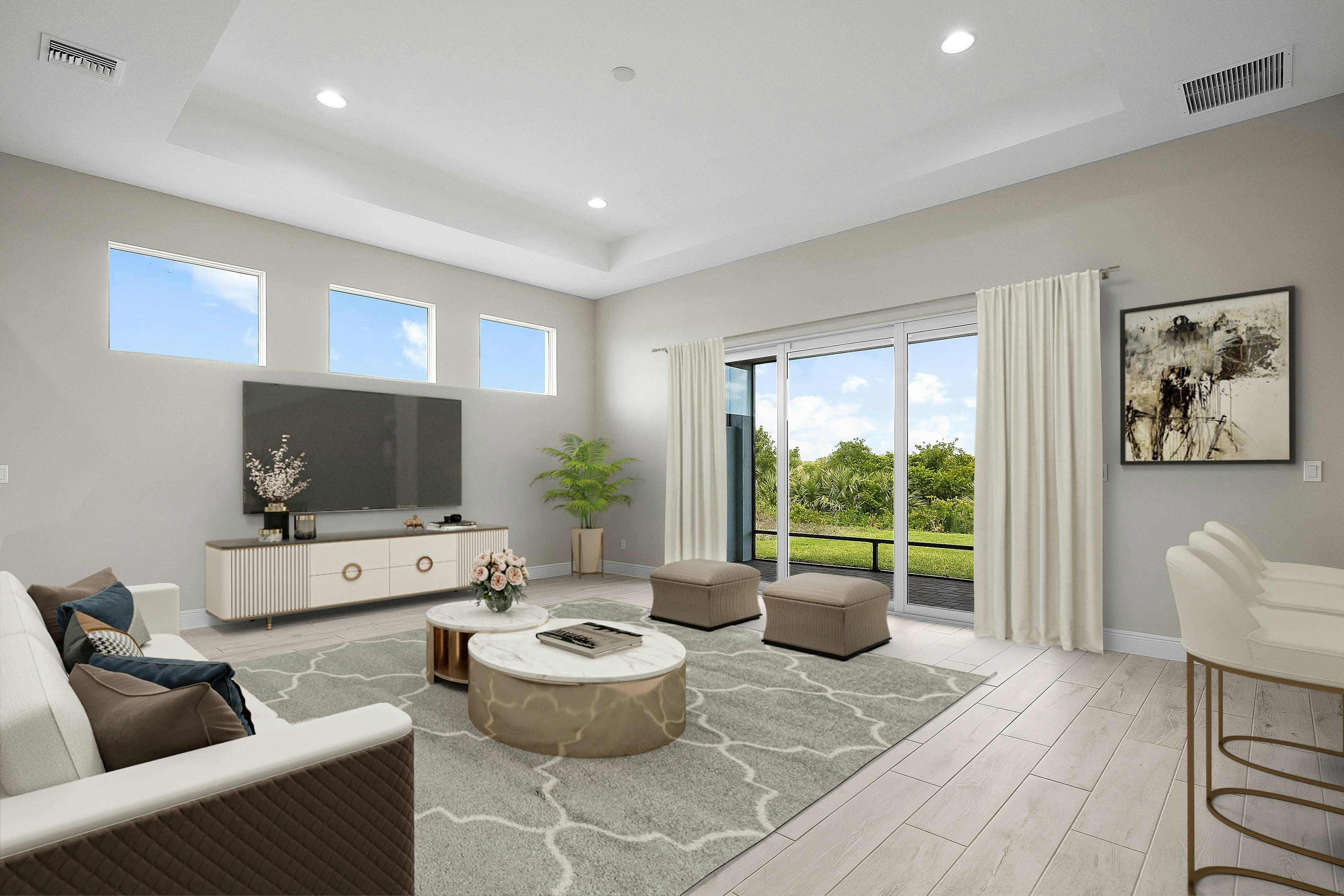 Great Room Virtually Stage | 12471 SW Sunrise Terrace