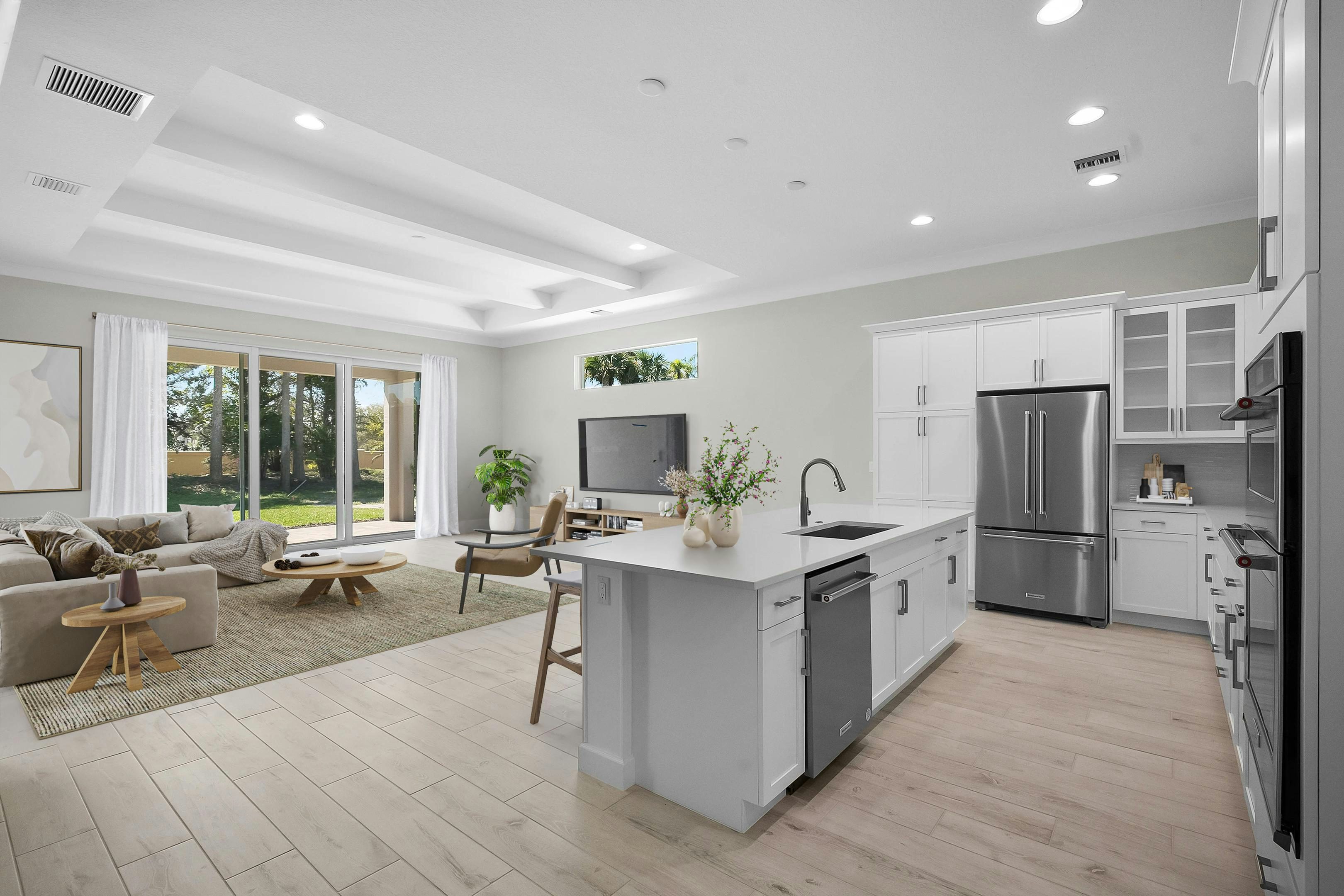 Great Room Virtually Stage | 2151 Falls Circle