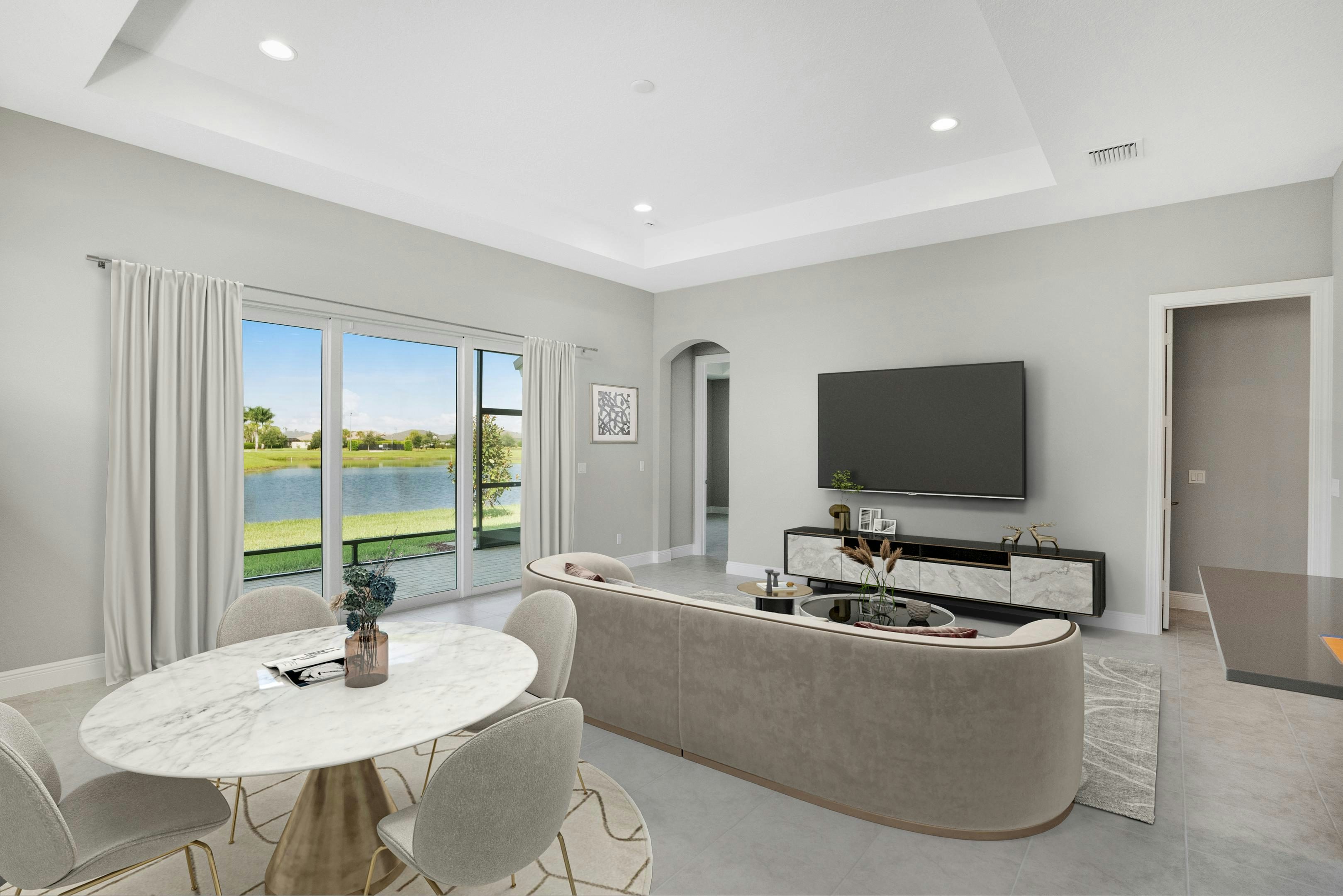 Great Room Virtually Staged | 12446 SW Sunrise Lake Terrace