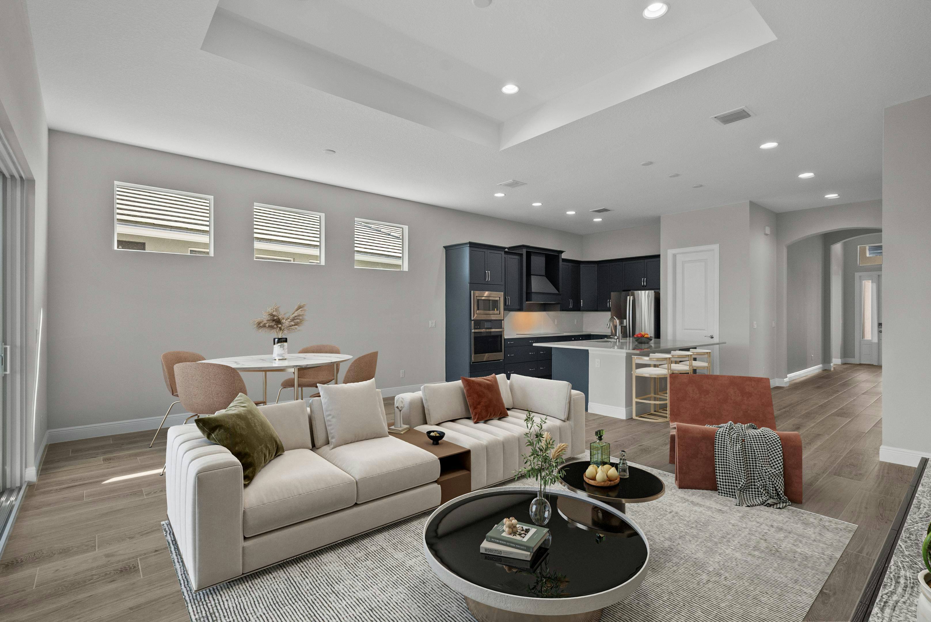 Great Room Virtually Staged | 12501 SW Sunrise Lake Terrace