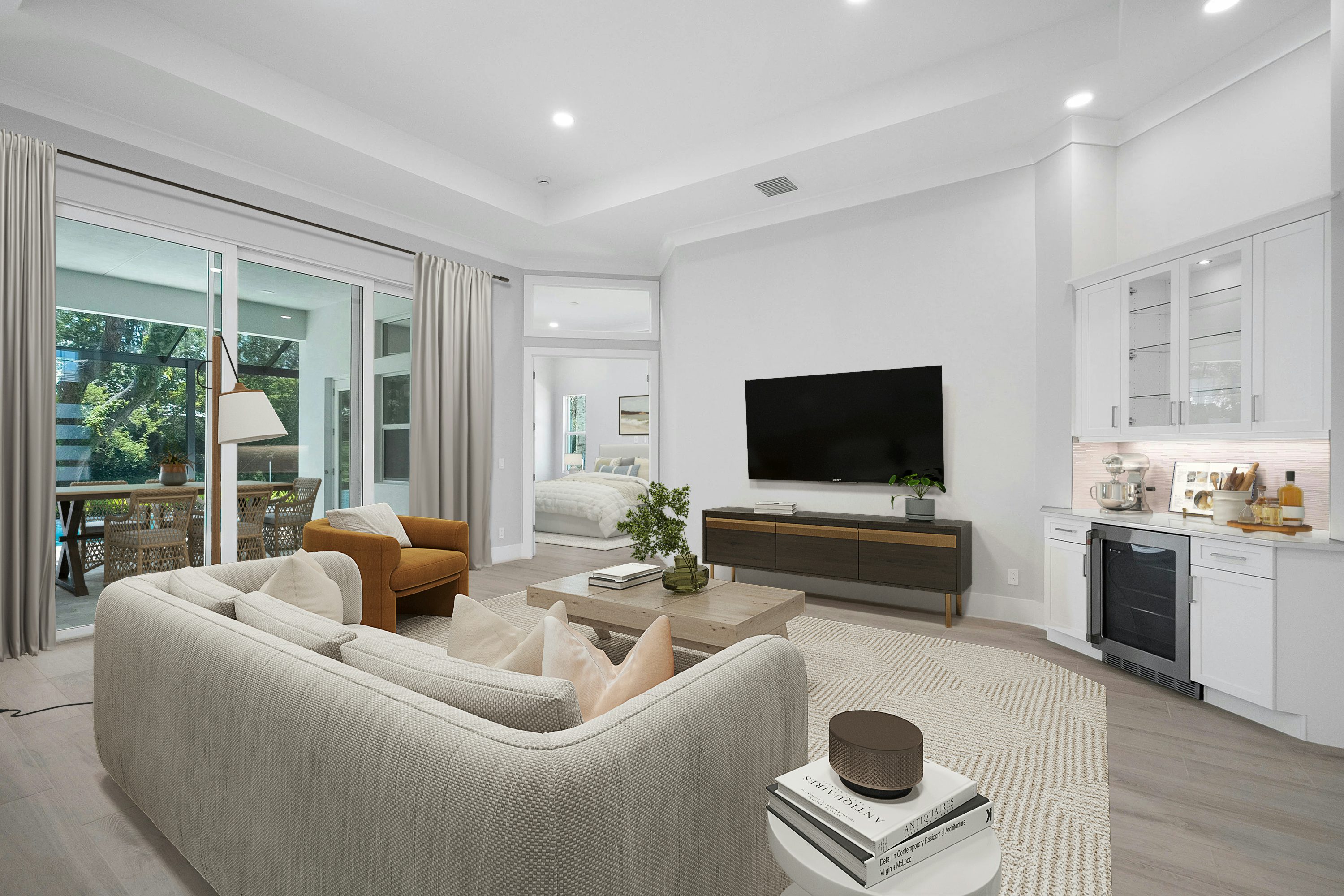 Great Room Virtually Staged | 129 Strand Drive