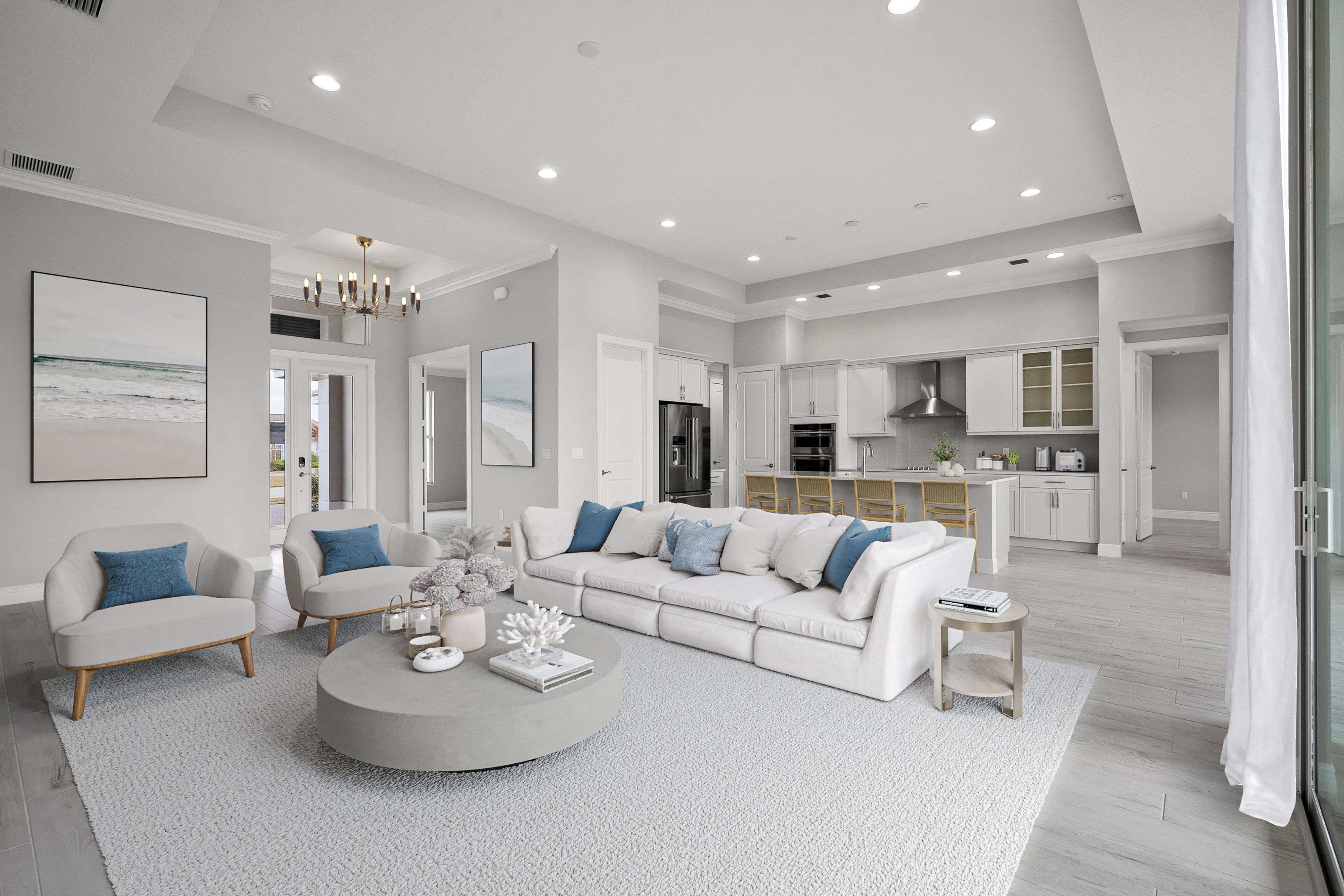 Virtually Staged Great Room to Kitchen | 5697 Bent Pine Square