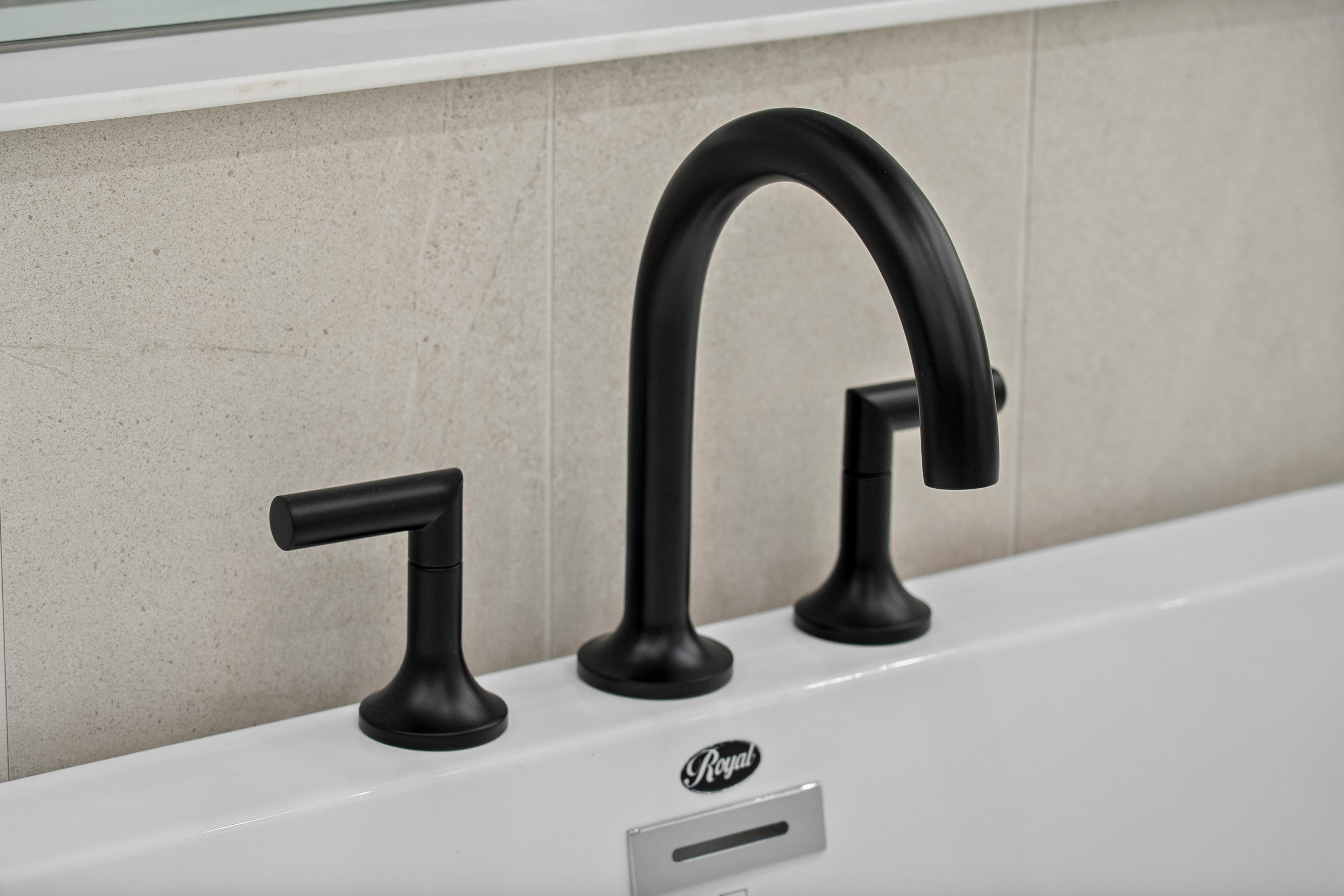 Brizo Black Widespread Faucet | Design Studio