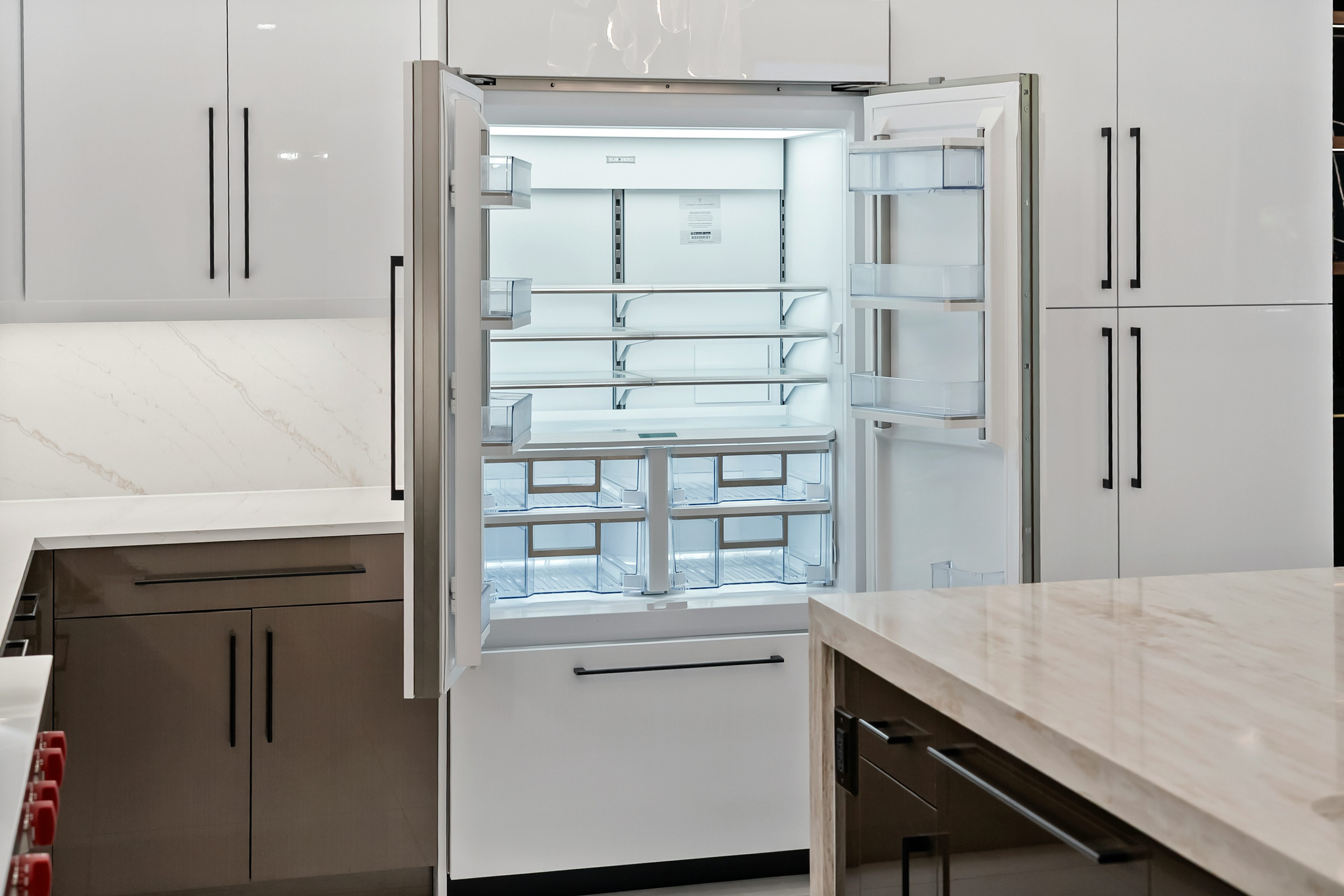High Gloss Cabinet Front Refrigerator Cabinet Depth | Design Studio