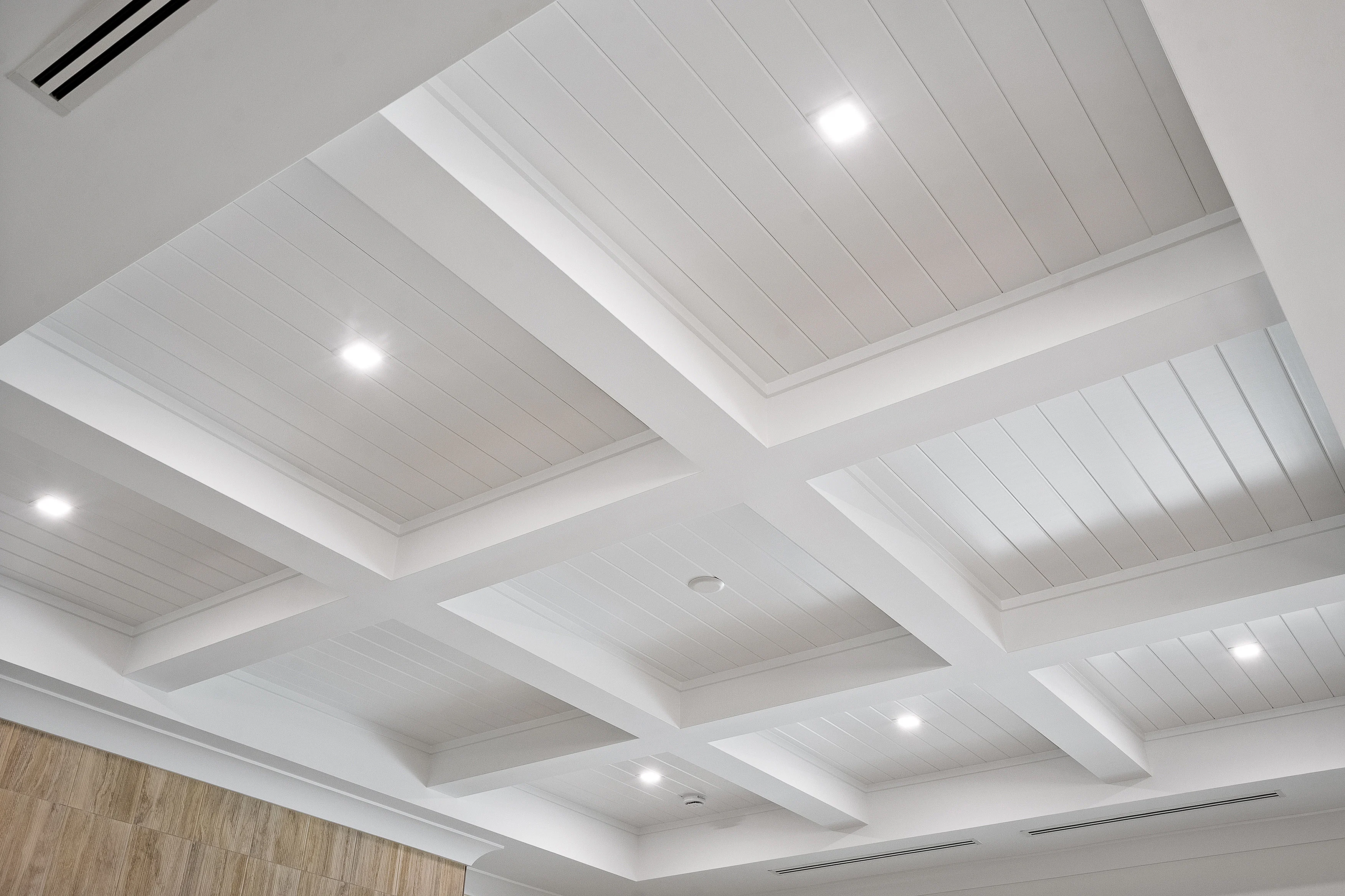 Coffered Ceiling in Great Room | 9160 Seaglass Ct
