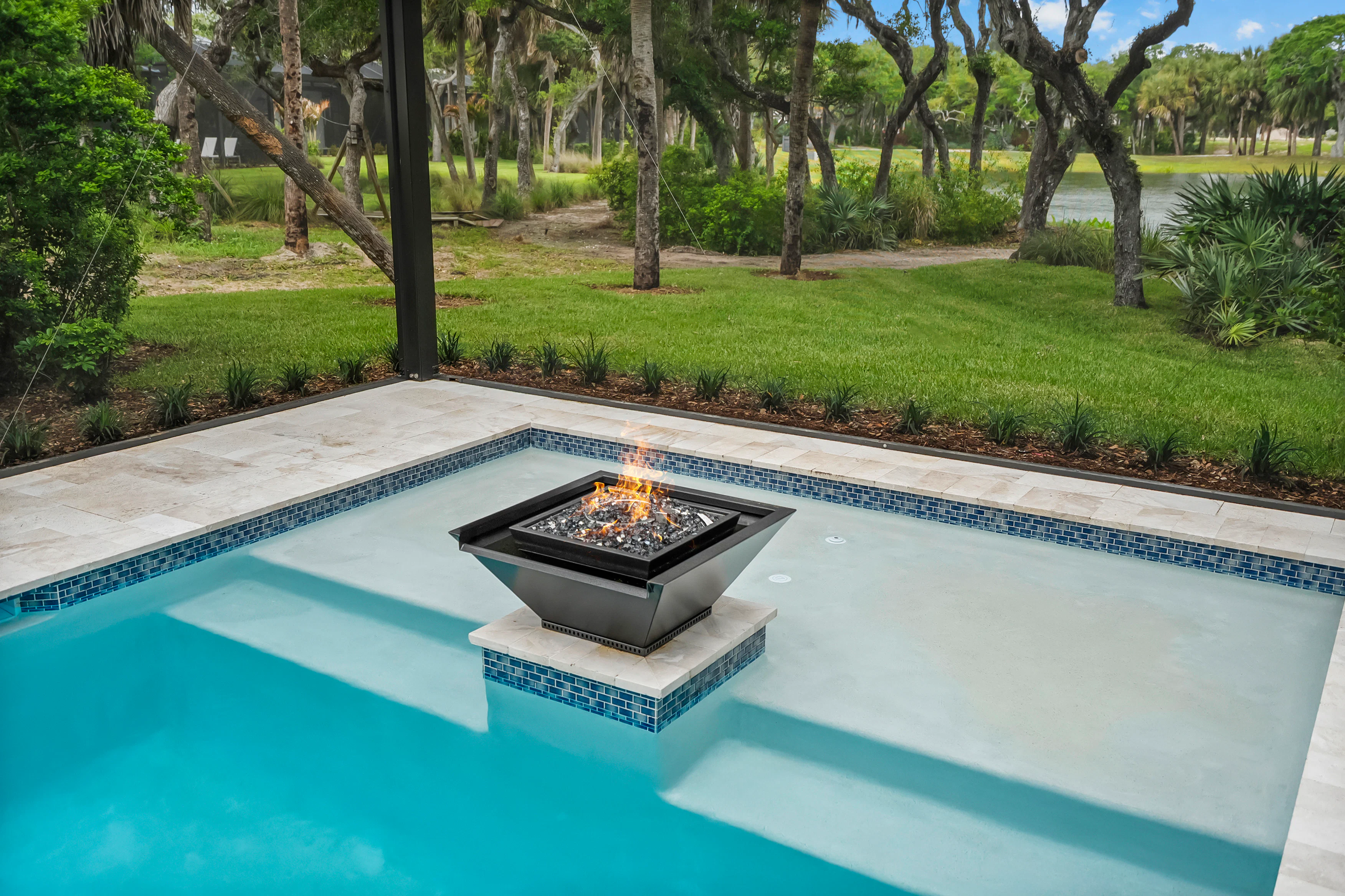 Pool Swim Shelf & Fire Bowl | 9160 Seaglass Ct