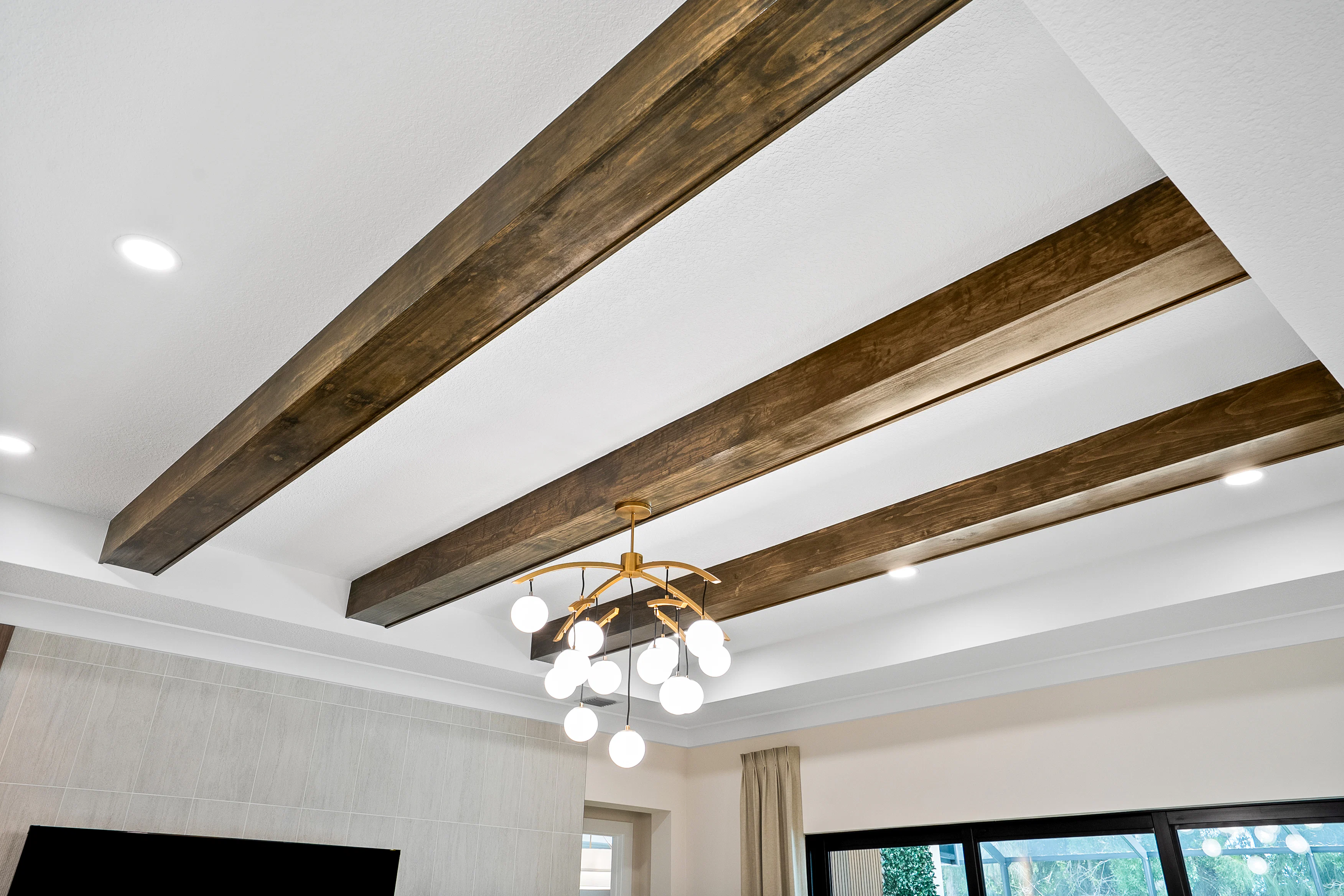 Great Room Coffered Ceiling Detail | Irvine Grande