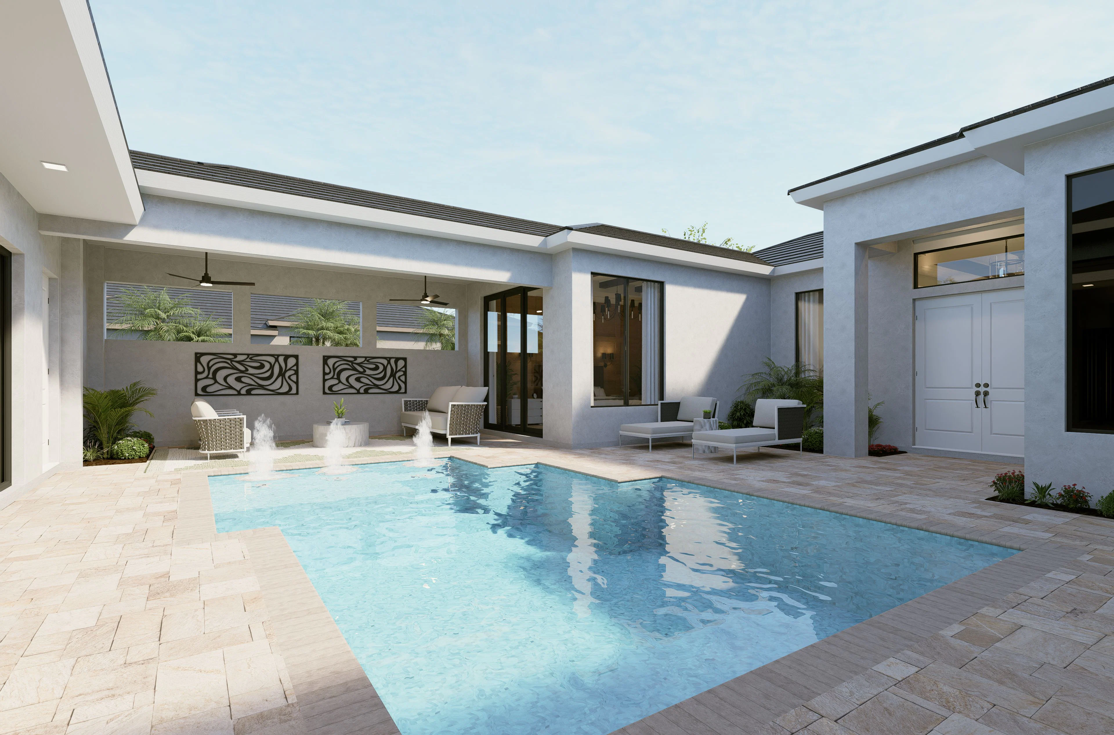 Courtyard Pool | Tilden Virtual Rendering