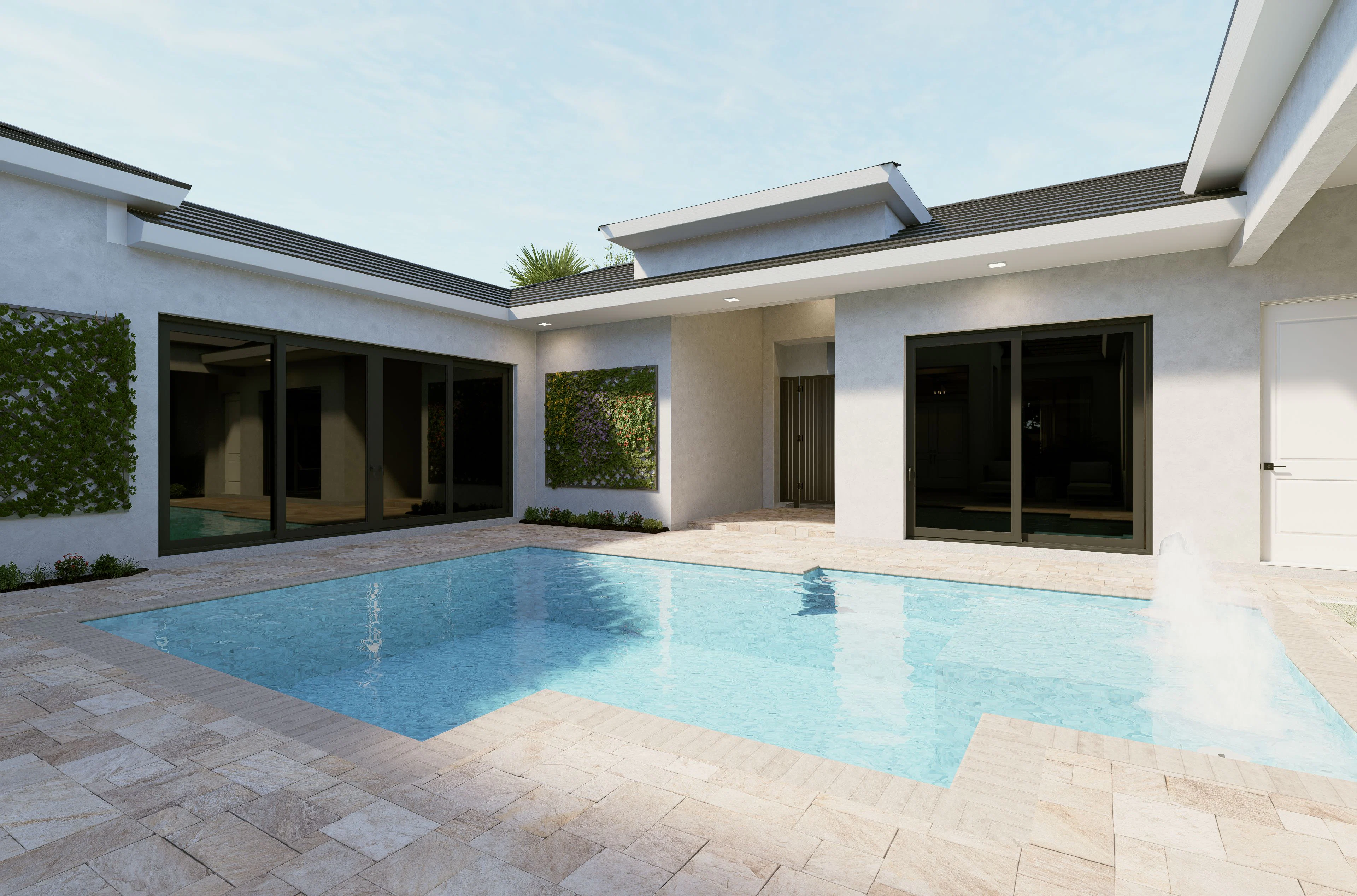 Courtyard Pool | Tilden Virtual Rendering